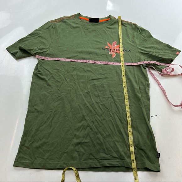 Scotch & Soda men’s khaki floral shirt S L109-3 - Picture 4 of 6